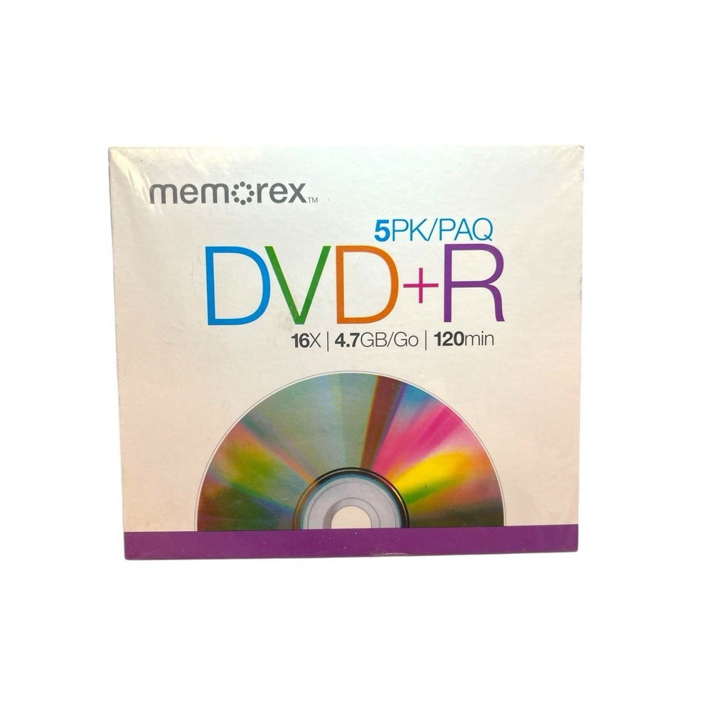 Memorex 10 Pack DVD+R 16x 4.7GB 120 min Recordable W/Slim Jewel Case NEW SEALED!